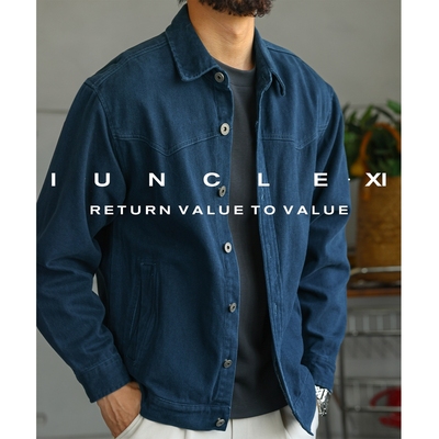 IUNCLEXI【多瑙河畔】法工蓝水洗棉夹克男士秋季复古工装外套上衣