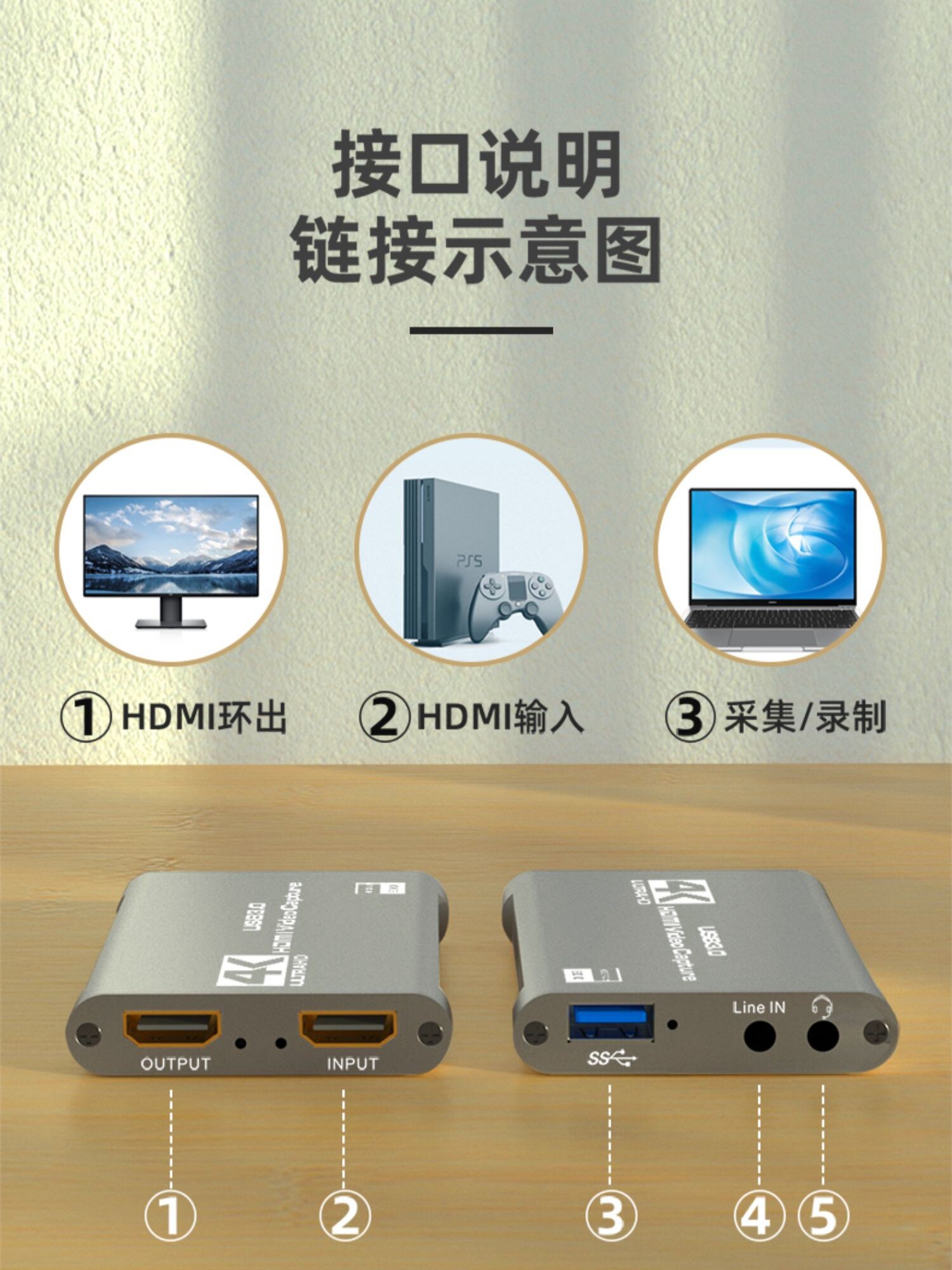 BO MINGCHENG 4K VIDEO CAPTURE CARD 3.0 SWITCH PS4HDMI HD USB BETTA KUAISHOU DOUYIN LIVE BROADCAST