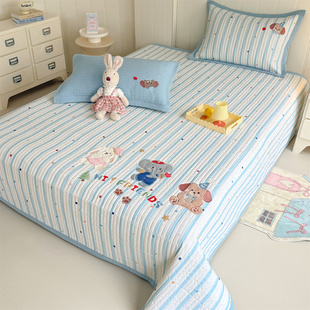 2026新款高克重水洗棉云感棉印贴布绣卡通床盖夹棉软席三件套