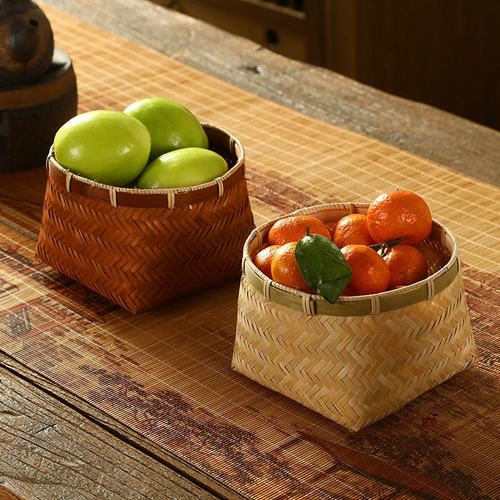 水果篮干果零食筐纯手工竹编家用