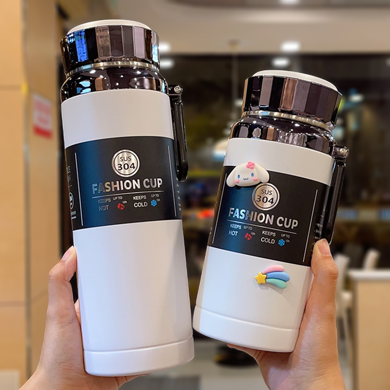 简约大容量保温杯茶水分离水杯子