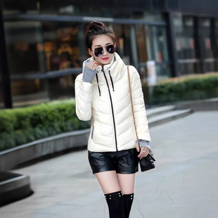 Down cotton jacket female short winter hooded fashion Slim g