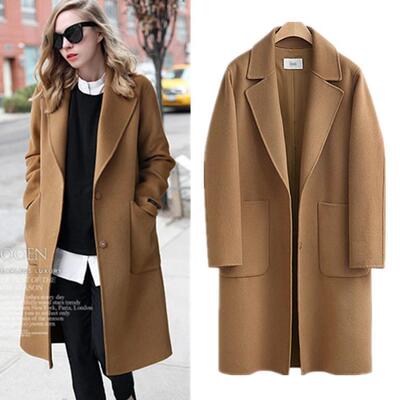Plus Size Ladies Coat 2024Fashion Women Warm Jackets毛呢大衣