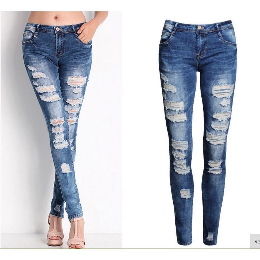 2024EBAY Fashion jeans woman ripped jeans for women牛仔裤女