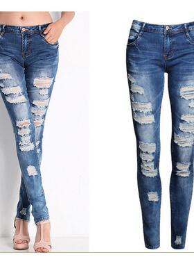 2024EBAY Fashion jeans woman ripped jeans for women牛仔裤女
