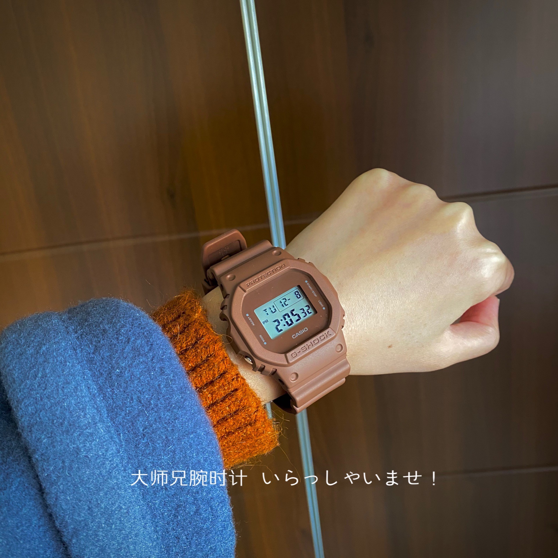日本 新款Casio卡西欧G Shock红棕岩石小方块手表 情侣款运动腕表