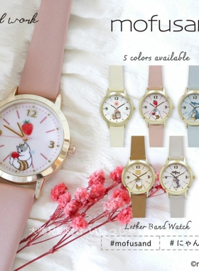 日本超人气猫咪mofusand可爱学生轻便儿童卡通休闲指针手表皮带