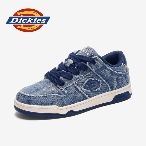 Dickies牛仔蓝板鞋男款2026新款丹宁水洗男鞋夏季透气休闲鞋子男