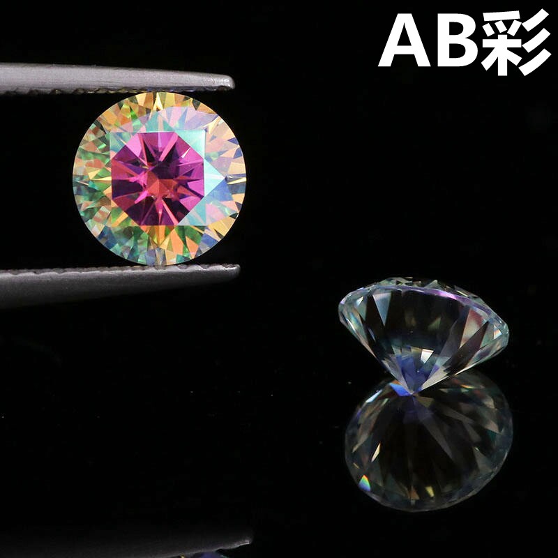 DIY圆形AB彩锆石裸石饰品配件幻彩裸钻3圆钻镶嵌宝石石水晶美甲钻