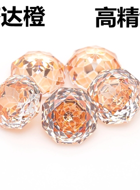 爆闪！芬达石高碳钻裸石玫瑰切八角钻橙色戒面宝石八边形吊坠diy
