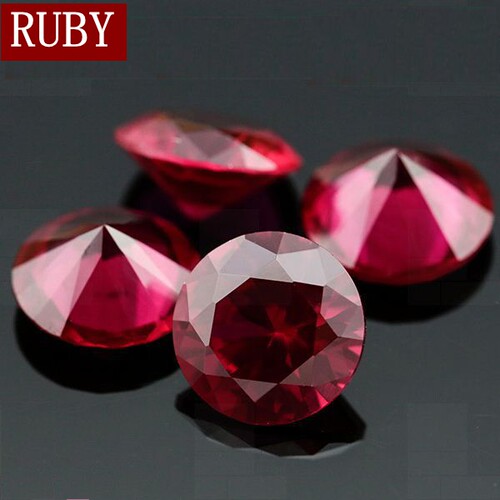 5A级红宝石裸石RUBY圆形戒面 缅甸泰国鸽血红宝石焰融法培育宝石