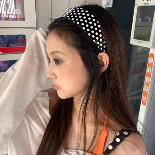 玛诗杜波点宽版发箍美波发饰黑白纹头箍女法式时尚小众醋酸0055