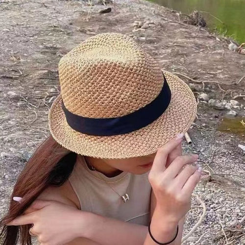 英伦风女夏天度假防晒海边小礼帽