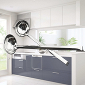 加厚不锈钢带钩汤勺打酒勺可挂汤汁壳粥勺厨房长柄汤勺 包邮