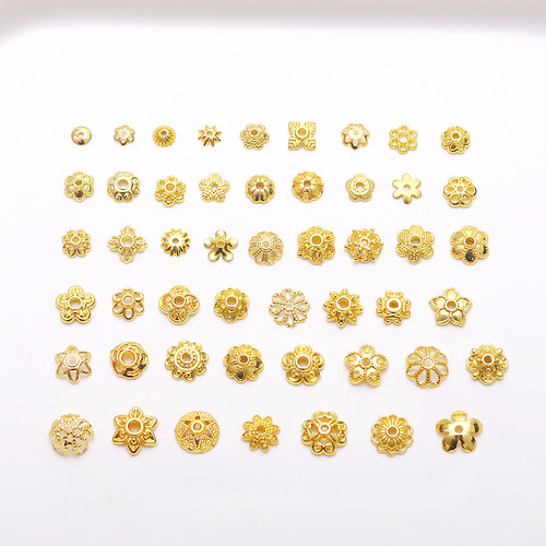 18K包金花托珠托diy配件铜强保色