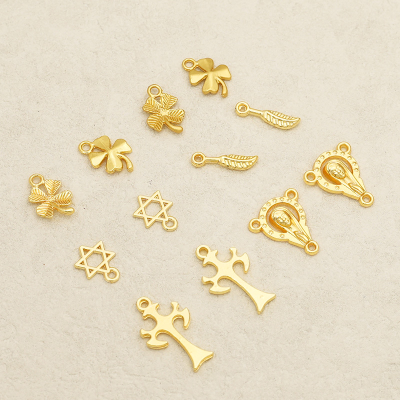 18k强保色包金保色吊坠铜镀件