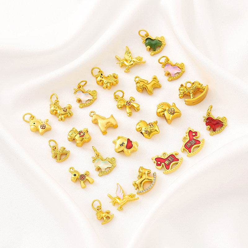 古法金配件摇摇木马吊坠珐琅彩马到成功项链手链diy饰品卡通配件,饰品/流行首饰/时尚饰品新,其他DIY饰品配件,淘宝优惠券,粉丝福利购,淘宝优惠卷