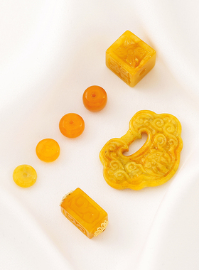 天然黄翡云纹方柱双面福锁石英算盘隔珠diy手链项链饰品配件