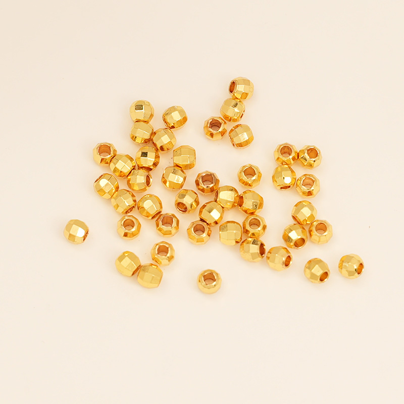 蹦迪珠铜镀镭射珠DIY配件包金