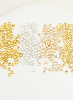 18K包金算盘珠散珠隔片手工diy手链隔珠饰品配件金珠轮胎珠飞碟珠