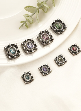 枪黑色铜镀保色镶锆镂空方形四通隔珠DIY手链配件项链饰品配件