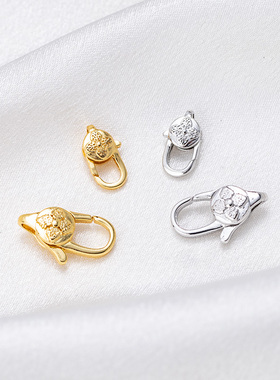 铜镀18K金强保色四叶草龙虾扣连接扣diy手工手链项链饰品配件材料