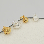 屿你精选18K铜镀金镂空铃铛挂件diy手工编织手链百搭配件饰品吊坠