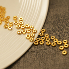 18k包金保色配件/隔片3mm/4mm/5mm隔珠diy饰品配件散珠10颗一份