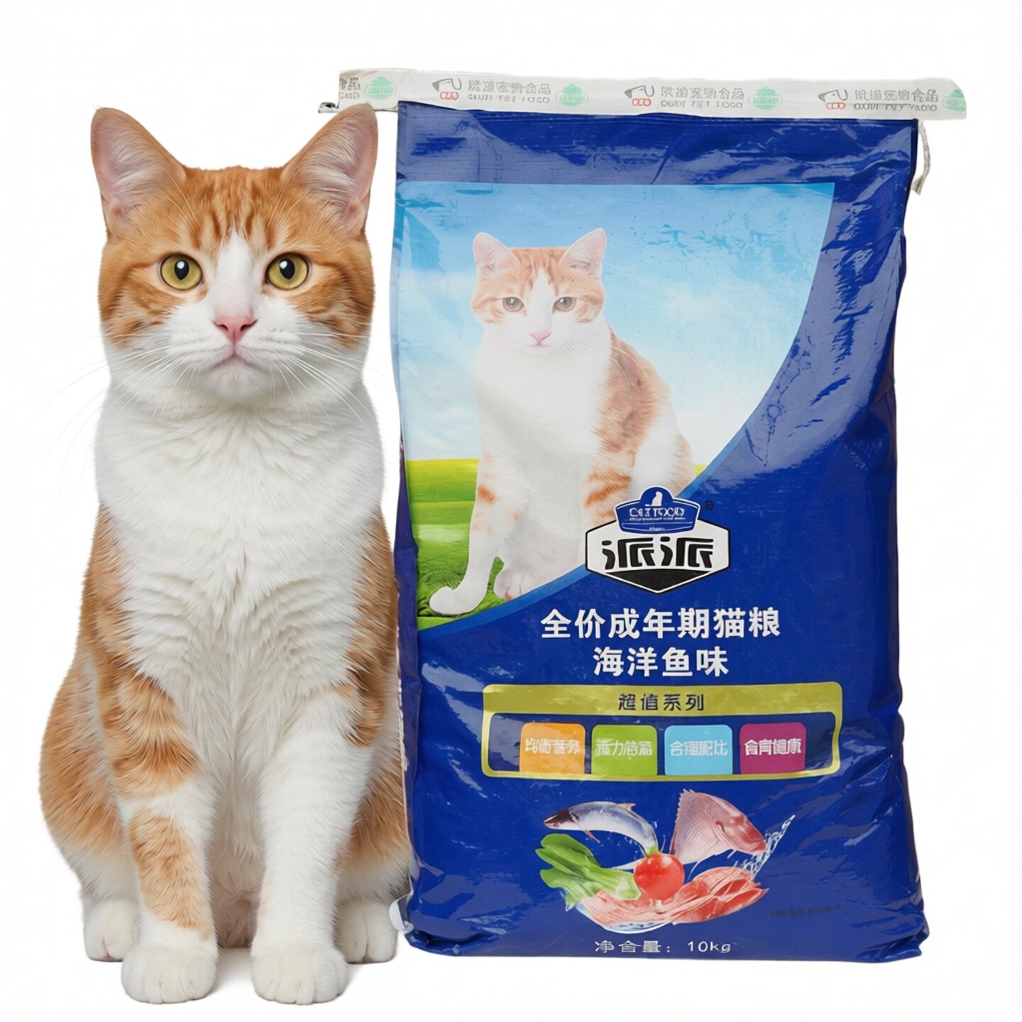 派派猫粮幼猫成猫通用型10Kg20斤天然海洋鱼包邮