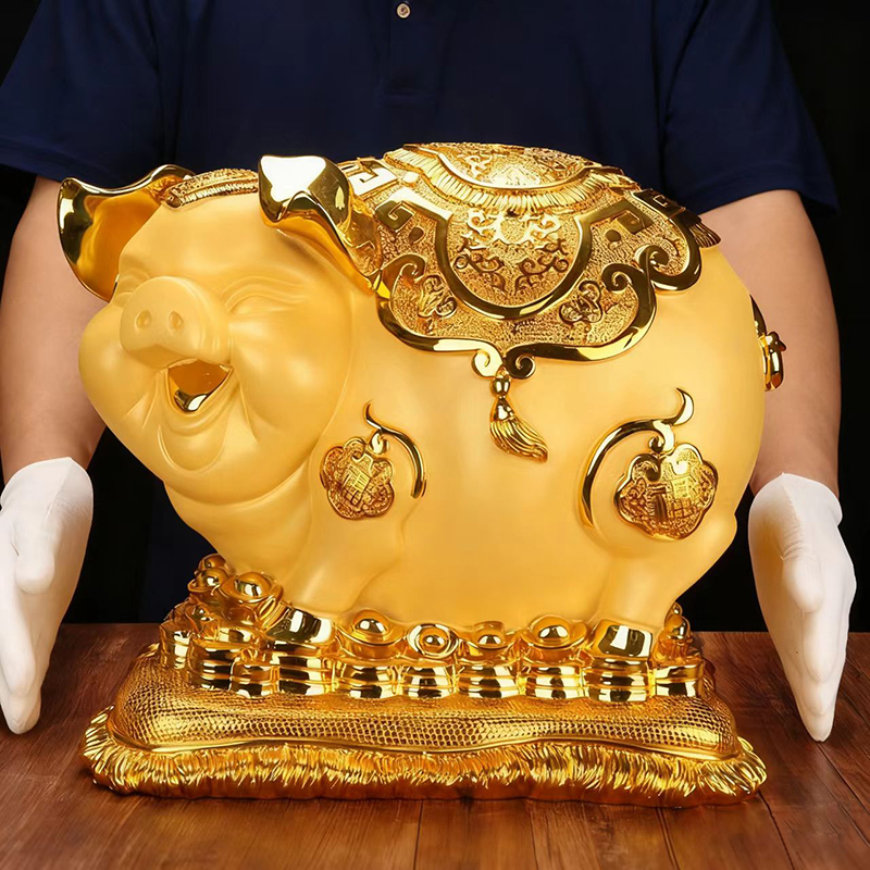 招财金猪存钱罐摆件储蓄超大容量可爱猪生日礼物送礼家用客厅摆设