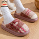 大嘴猴棉拖鞋 女士秋冬半包根简约加厚保暖厚底室内居家毛毛拖鞋 男