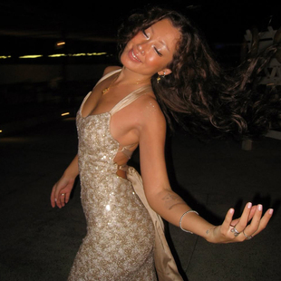 人鱼晶鳞重工亮片设计 绑带露背性感修身 吊带连衣裙女秋 Sisjuly