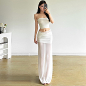 高腰显瘦半身裙女 高街冷感通勤风个性 网纱拼接百搭长裙 Sisjuly