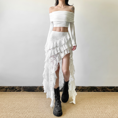 极繁主义层层叠叠荷叶边半身裙女