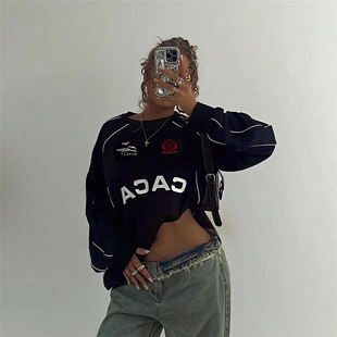 #Sisjuly# Oversize痞帅风宽松酷女孩显瘦百搭休闲运动新潮T恤女