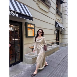 堆堆领上衣套装 Yinkoo「涉谷街头」秋冬桑蚕丝羊毛扭结裤 半身裙