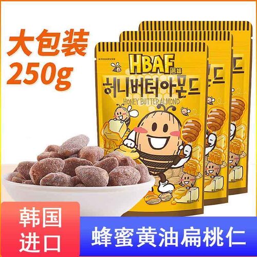 韩国进口芭蜂HBAF蜂蜜黄油扁桃仁