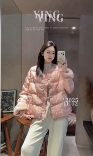 南油欧货2025秋冬新新中式国风重工刺绣鹅绒羽绒服袖子毛保暖外套