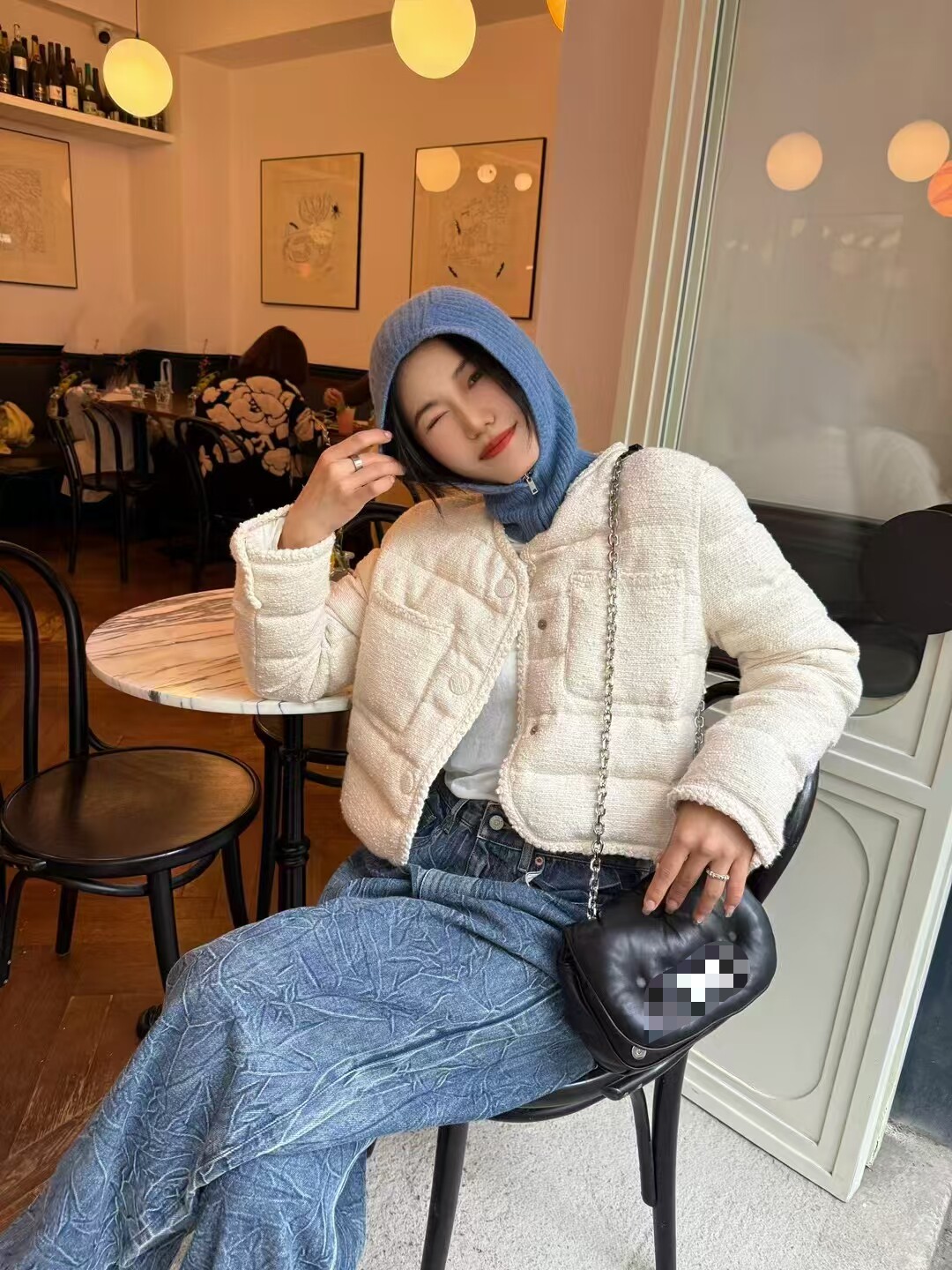 欧货2024冬季新款设计感小众法式名媛小香风鹅绒羽绒服外套女