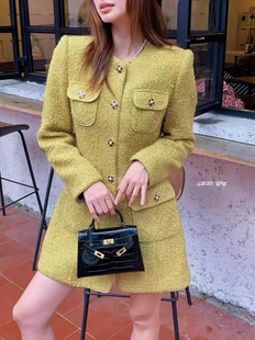 特价 福利 V+.com欧洲站2026春季新款小香风粗花呢外套中长款裙子