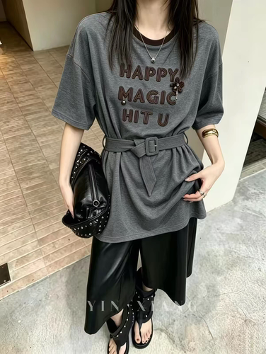 2026秋季时尚字母印花短袖T恤女