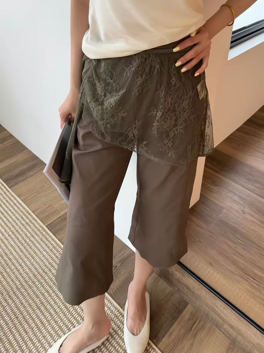 2026夏季蕾丝屁帘休闲裤七分裤女