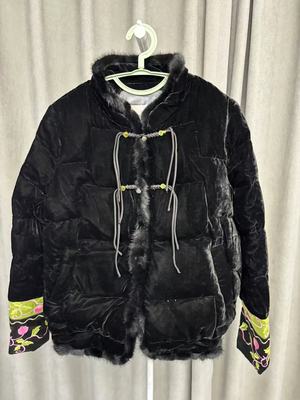 2025冬季中式盘扣丝绒羽绒服外套