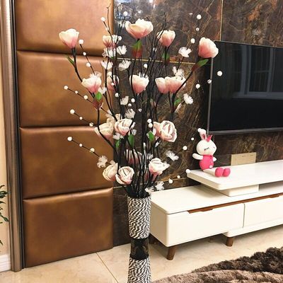 客厅仿真花牡丹干花花+瓶