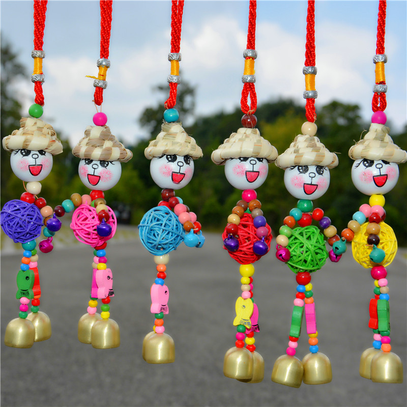 可爱晴天娃娃风铃挂饰门饰创意家居金属铜铃女生儿童礼物风铃车挂