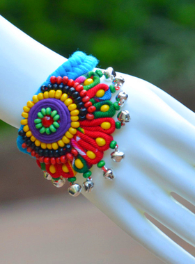 民族风特色网红棉麻植物花卉全新女士原创复古手链旅游纪念品礼物