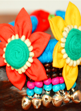 云南丽江布艺花朵旅游纪念品手链