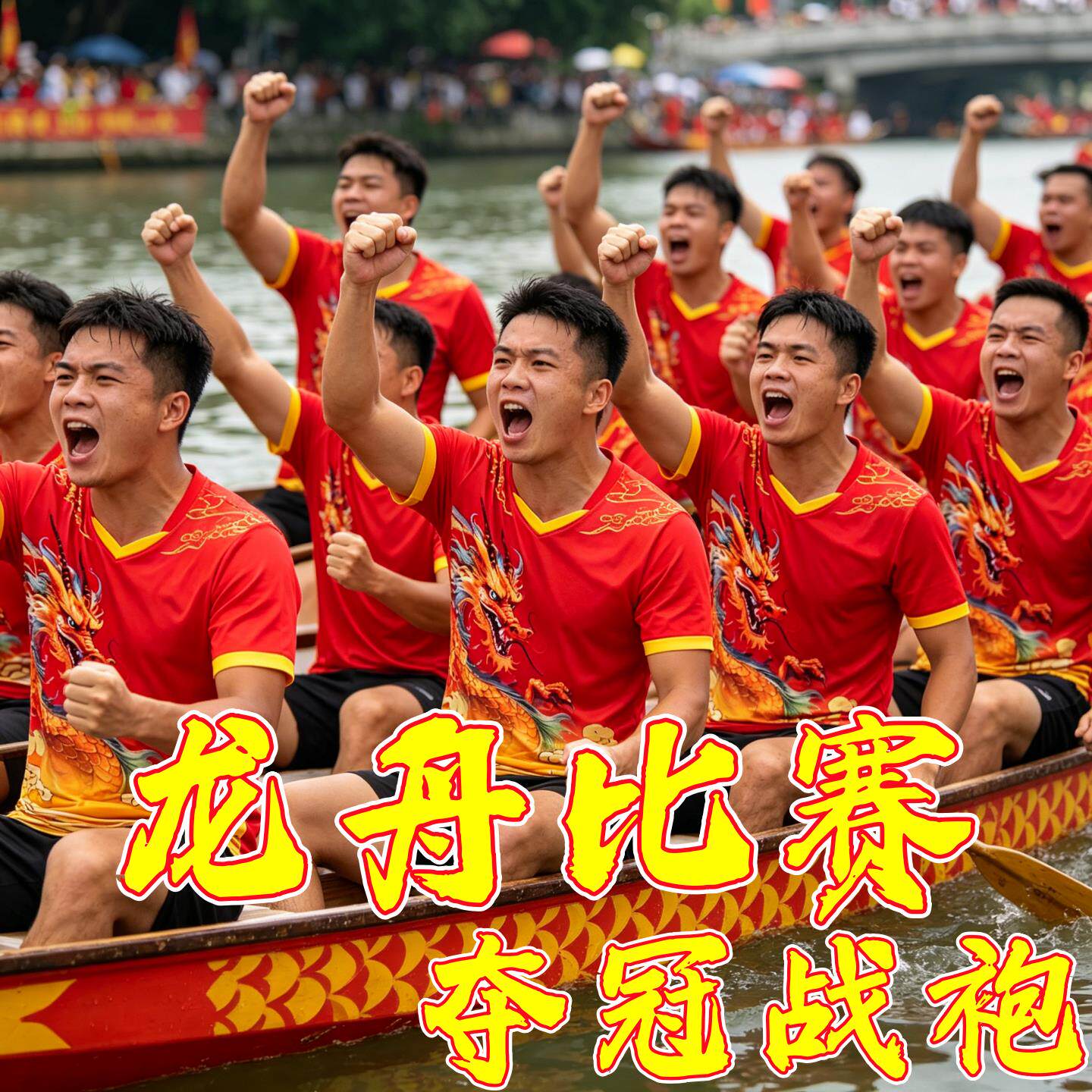 龙舟队服比赛训练服划龙船团队服装定制印字队名速干衣透气运动服
