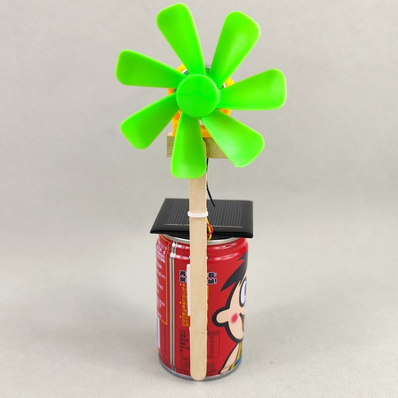 太阳能易拉罐小风扇废物利用新能源低碳小制作创意小发明学生diy