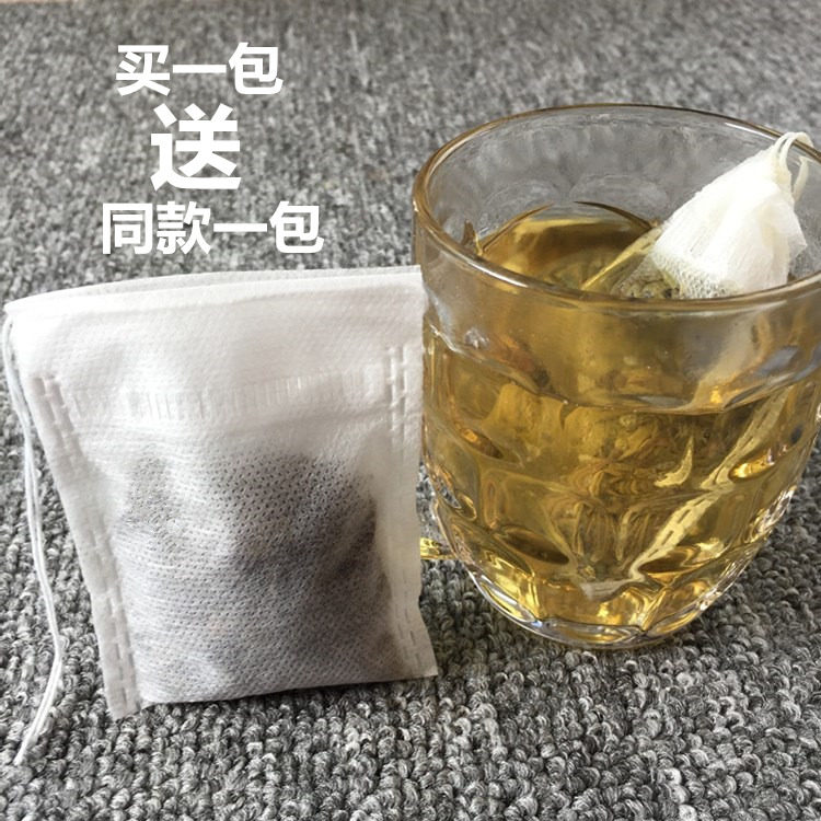 新品买一送一7*9cm无纺布抽线茶包袋过滤袋一次性泡茶卤料中药袋